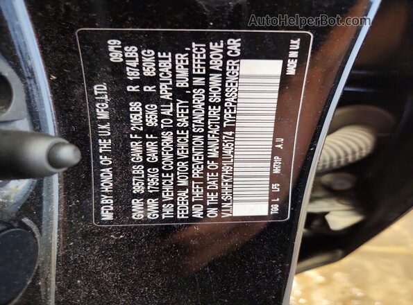 SHHFK7H91LU405174 2020 HONDA CIVIC Черный 