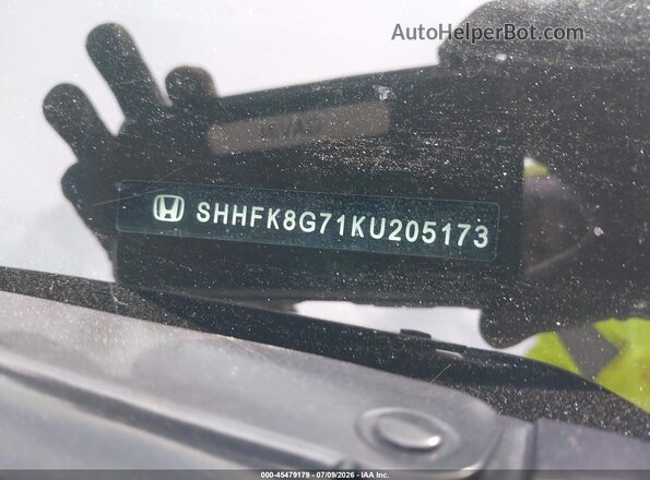 SHHFK8G71KU205173 2019 HONDA CIVIC White Vista interior trasera