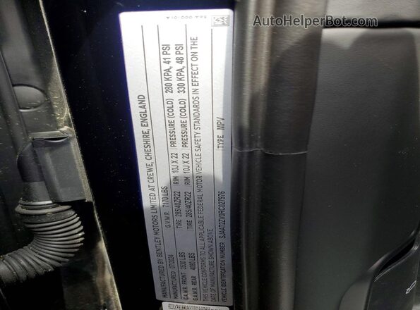 SJAAT2ZV0RC027976 2024 BENTLEY BENTAYGA Черный Вид наклейки с VIN-кодом