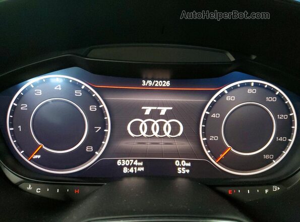 TRUC5AFV0J1013906 2018 AUDI TT White Instrument cluster view