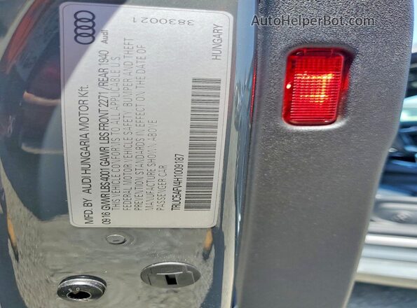 TRUC5AFV4H1009187 2017 AUDI TT Gray VIN sticker view