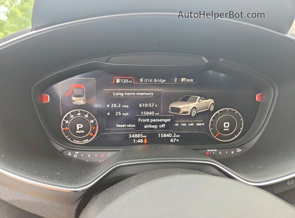TRUT5CFV4G1017185 2016 AUDI TT Gray Սարքավորումների վահանակի տեսք