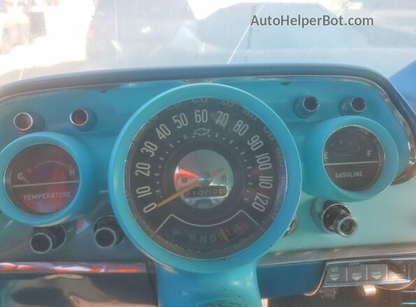 VB57L158283 1957 CHEVROLET BEL Blue ხელსაწყოთა პანელის ხედი