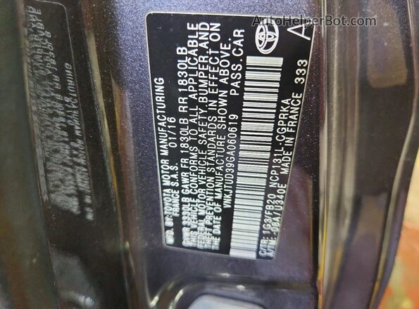 VNKJTUD39GA060619 2016 TOYOTA YARIS Charcoal ძრავის განყოფილების ხედი