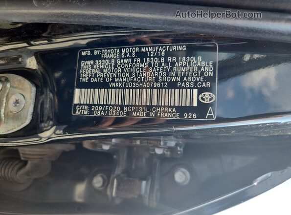 VNKKTUD35HA079612 2017 TOYOTA YARIS Black Engine compartment view