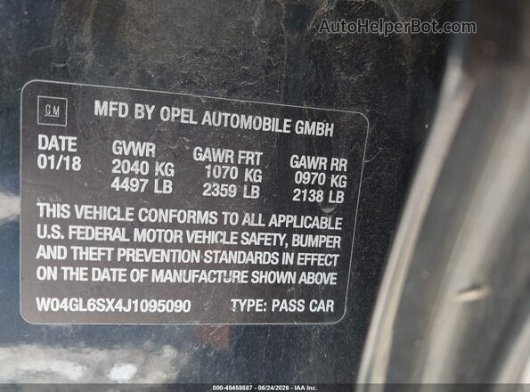W04GL6SX4J1095090 2018 BUICK REGAL Black Widok komory silnika