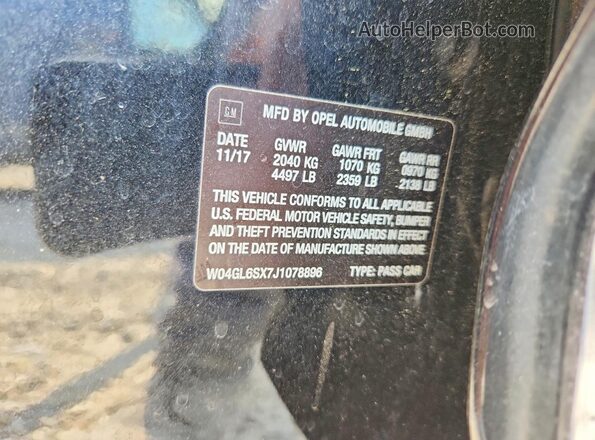 W04GL6SX7J1078896 2018 BUICK REGAL Black Շարժիչի բաժամունքի տեսք
