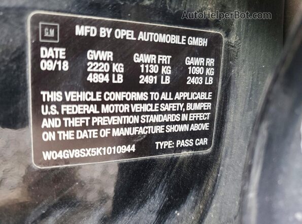 W04GV8SX5K1010944 2019 BUICK REGAL Black Engine compartment view