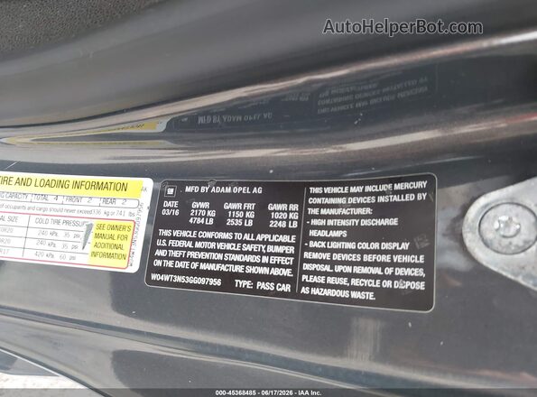 W04WT3N53GG097956 2016 BUICK CASCADA Gray Շարժիչի բաժամունքի տեսք