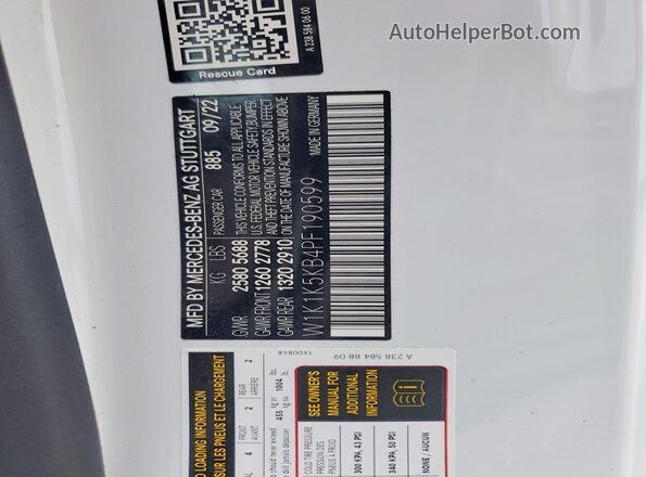 W1K1K5KB4PF190599 2023 MERCEDES-BENZ E-CLASS Белый 