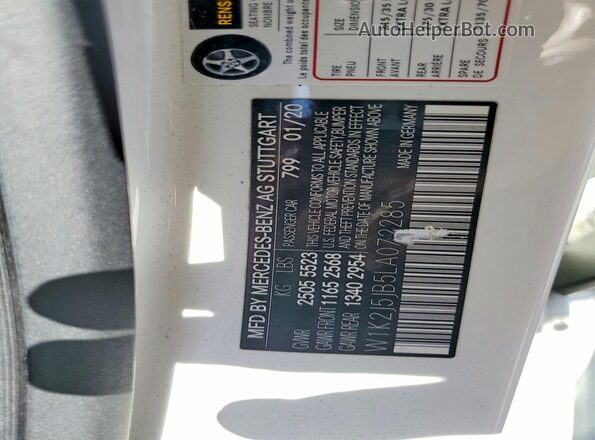 W1K2J5JB5LA072285 2020 MERCEDES-BENZ CLS-CLASS White 