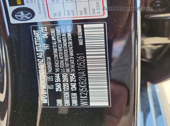 W1K2J5KB2NA105261 2022 MERCEDES-BENZ CLS-CLASS Black Вид підкапотного простору