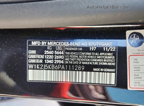 W1K2J5KB6PA111289 2023 MERCEDES-BENZ CLS-CLASS Черный 