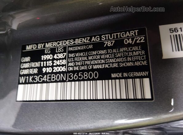 W1K3G4EB0NJ365800 2022 MERCEDES-BENZ A 220 Gray Engine compartment view