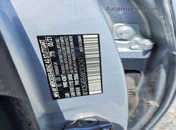 W1K3G4EB6MJ304241 2021 MERCEDES-BENZ A Silver Вид підкапотного простору