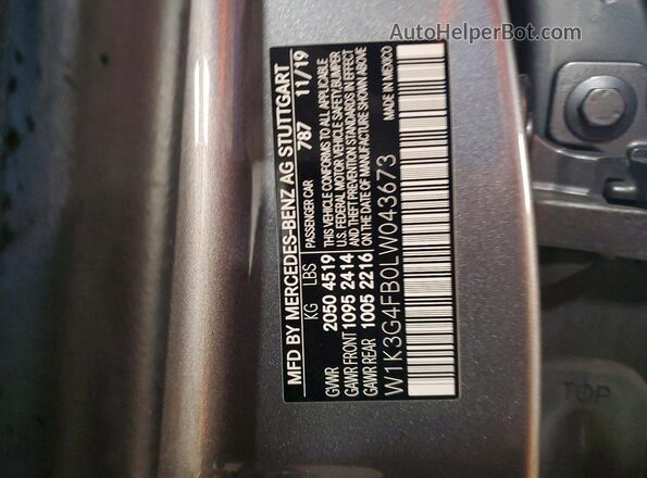 W1K3G4FB0LW043673 2020 MERCEDES-BENZ A Gray Շարժիչի բաժամունքի տեսք