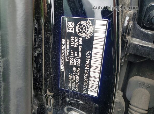 W1K3G4FB9LW044675 2020 MERCEDES-BENZ A Черный 