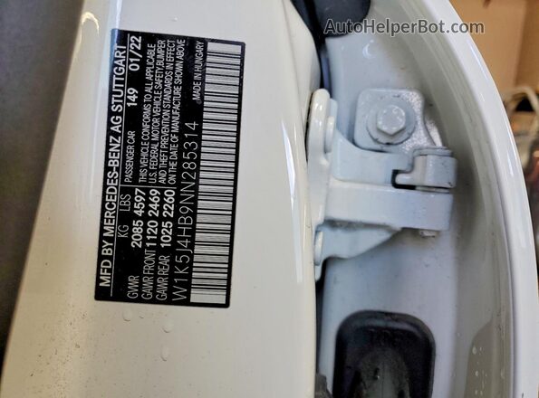 W1K5J4HB9NN285314 2022 MERCEDES-BENZ CLA-CLASS White 