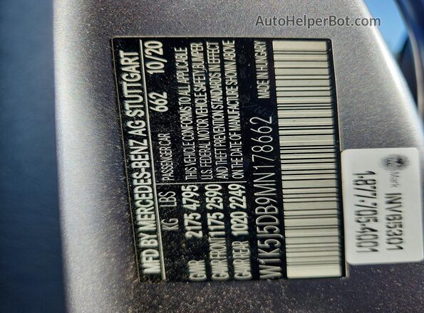 W1K5J5DB9MN178662 2021 MERCEDES-BENZ CLA-CLASS Gray Widok komory silnika