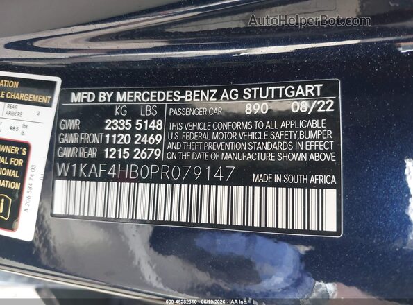 W1KAF4HB0PR079147 2023 MERCEDES-BENZ C-CLASS Blue ძრავის განყოფილების ხედი