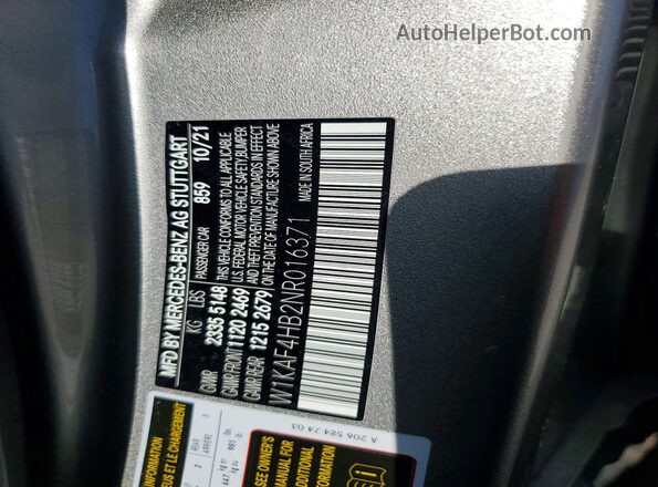 W1KAF4HB2NR016371 2022 MERCEDES-BENZ C Silver Engine compartment view