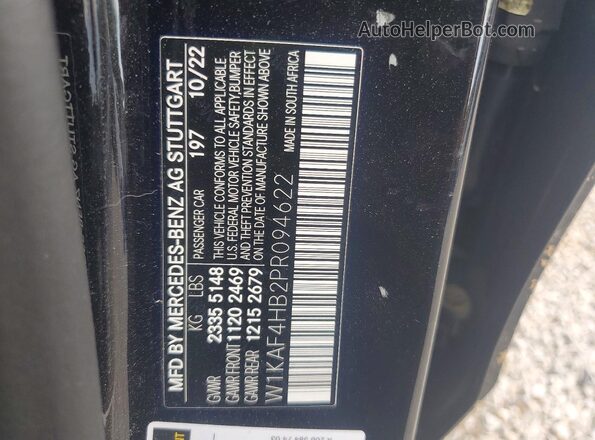 W1KAF4HB2PR094622 2023 MERCEDES-BENZ C Black Widok naklejki z numerem VIN