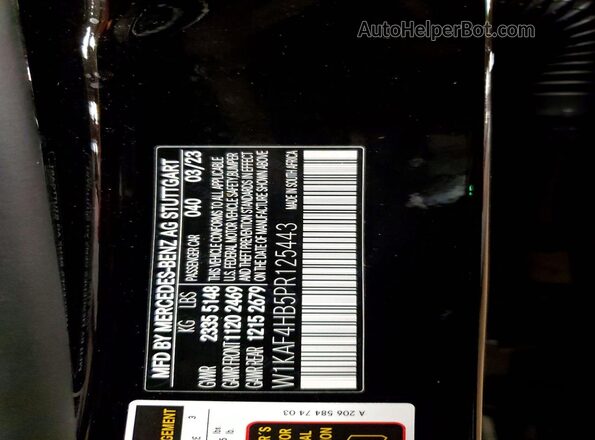 W1KAF4HB5PR125443 2023 MERCEDES-BENZ C Black VIN կոդի պիտակի տեսք