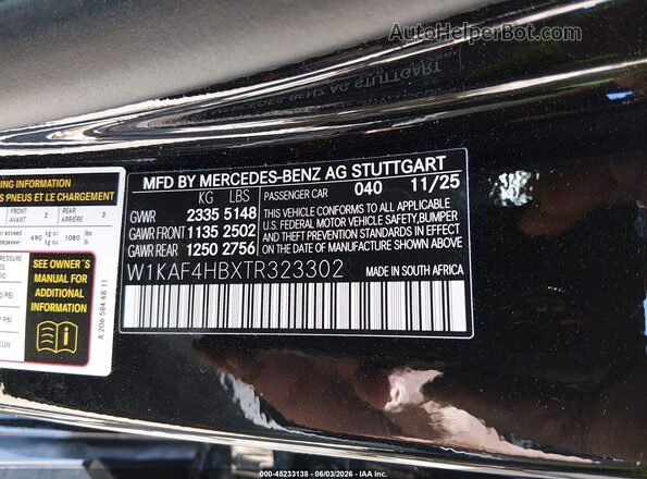 W1KAF4HBXTR323302 2026 MERCEDES-BENZ C-CLASS Black Շարժիչի բաժամունքի տեսք
