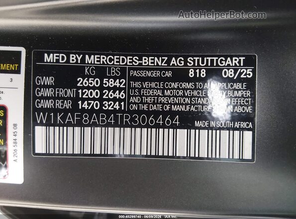 W1KAF8AB4TR306464 2026 MERCEDES-BENZ AMG C 63 Black Widok komory silnika