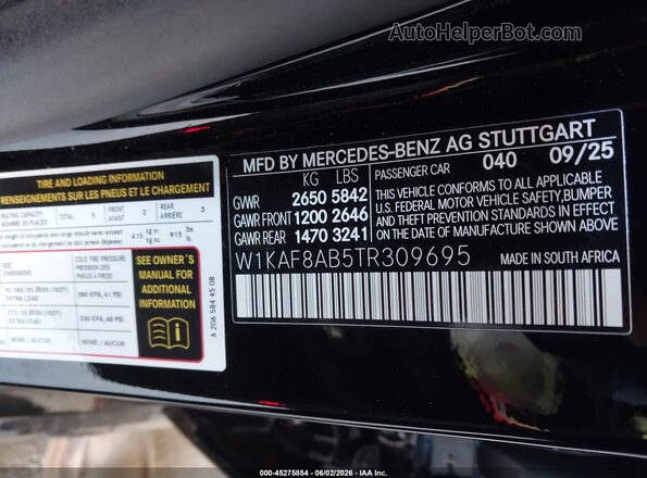 W1KAF8AB5TR309695 2026 MERCEDES-BENZ AMG C 63 Черный Вид подкапотного пространства