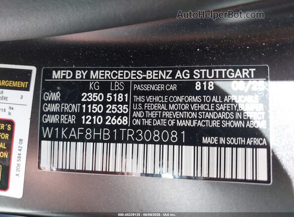 W1KAF8HB1TR308081 2026 MERCEDES-BENZ AMG C 43 Black Շարժիչի բաժամունքի տեսք