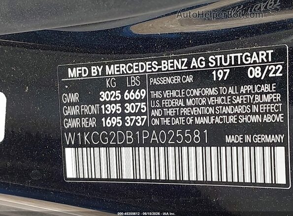 W1KCG2DB1PA025581 2023 MERCEDES-BENZ EQS 450+ Black Vista del compartimento del motor