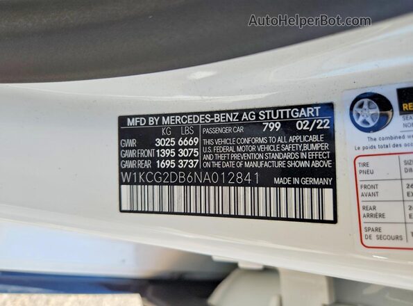 W1KCG2DB6NA012841 2022 MERCEDES-BENZ EQS Белый Вид подкапотного пространства