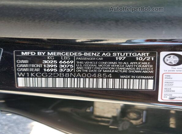 W1KCG2DB8NA004854 2022 MERCEDES-BENZ EQS Black ძრავის განყოფილების ხედი