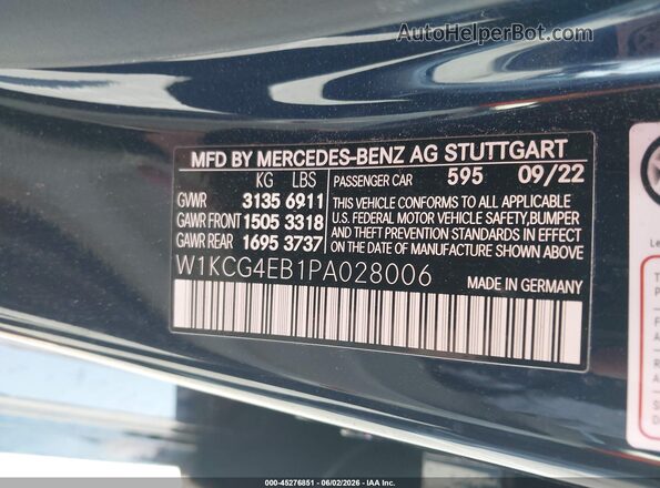 W1KCG4EB1PA028006 2023 MERCEDES-BENZ EQS 580 Dark Blue ძრავის განყოფილების ხედი
