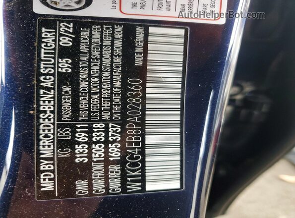 W1KCG4EB8PA028360 2023 MERCEDES-BENZ EQS Синий Вид наклейки с VIN-кодом