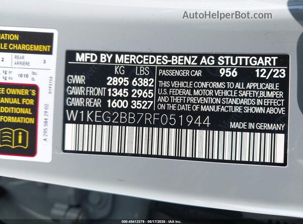 W1KEG2BB7RF051944 2024 MERCEDES-BENZ EQE 350+ Gray Engine compartment view