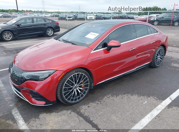 W1KEG5DBXPF015077 2023 MERCEDES-BENZ AMG EQE Red წინა მარცხენა ხედი სამი მეოთხედიდან