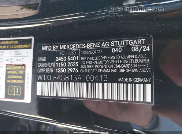 W1KLF4GB1SA100413 2025 MERCEDES-BENZ E-CLASS Black Widok komory silnika