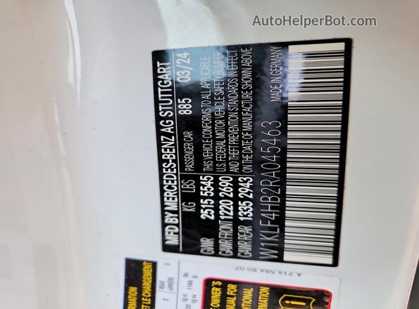 W1KLF4HB2RA045463 2024 MERCEDES-BENZ E White 
