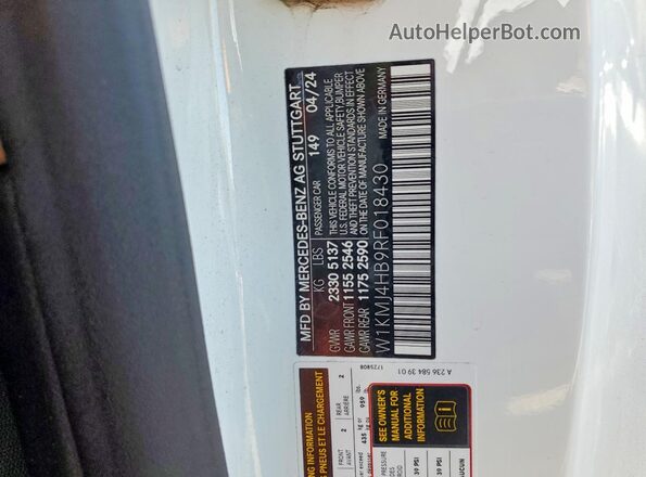 W1KMJ4HB9RF018430 2024 MERCEDES-BENZ CLE White Widok komory silnika