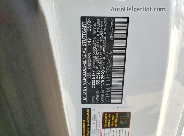 W1KMJ4HBXRF024561 2024 MERCEDES-BENZ CLE White Вид підкапотного простору