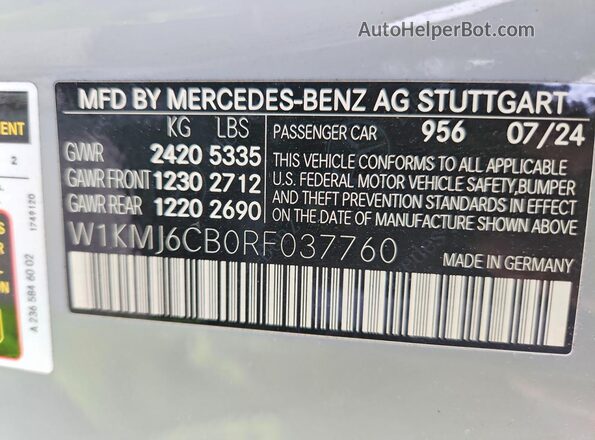 W1KMJ6CB0RF037760 2024 MERCEDES-BENZ CLE Gray ძრავის განყოფილების ხედი