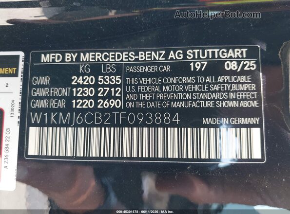 W1KMJ6CB2TF093884 2026 MERCEDES-BENZ AMG CLE 53 Black Widok komory silnika