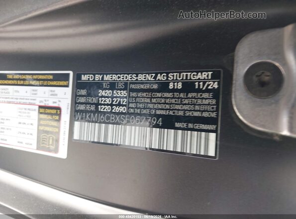 W1KMJ6CBXSF057794 2025 MERCEDES-BENZ AMG CLE 53 Black Engine compartment view