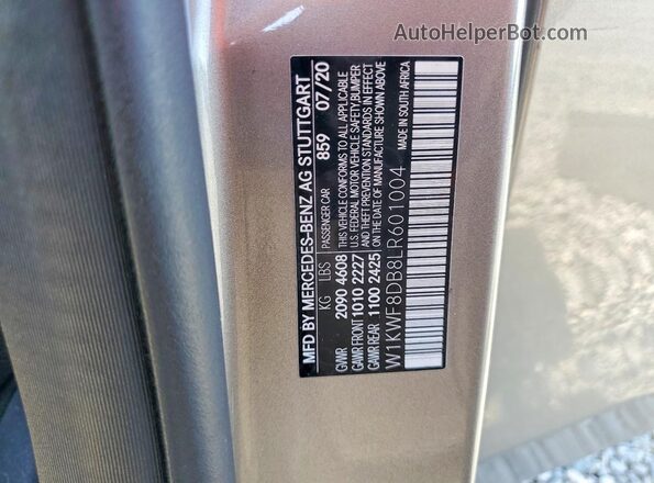 W1KWF8DB8LR601004 2020 MERCEDES-BENZ C Tan Вид наклейки з VIN-кодом