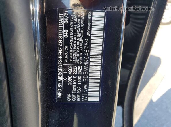 W1KWF8DB9MR646759 2021 MERCEDES-BENZ C Black ძრავის განყოფილების ხედი