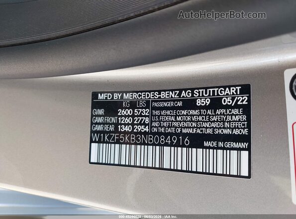 W1KZF5KB3NB084916 2022 MERCEDES-BENZ E-CLASS Silver Вид підкапотного простору