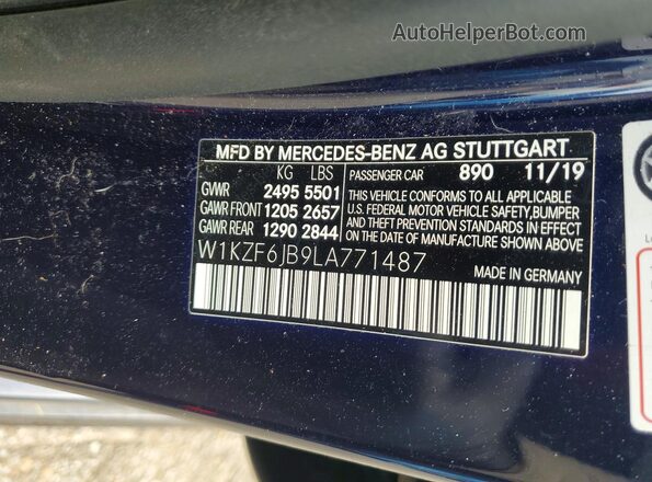 W1KZF6JB9LA771487 2020 MERCEDES-BENZ E Blue Engine compartment view