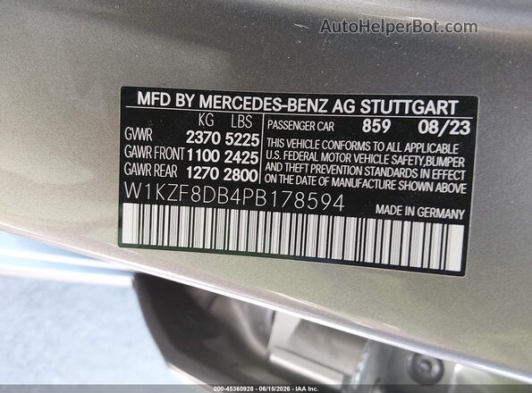 W1KZF8DB4PB178594 2023 MERCEDES-BENZ E-CLASS Champagne Вид подкапотного пространства